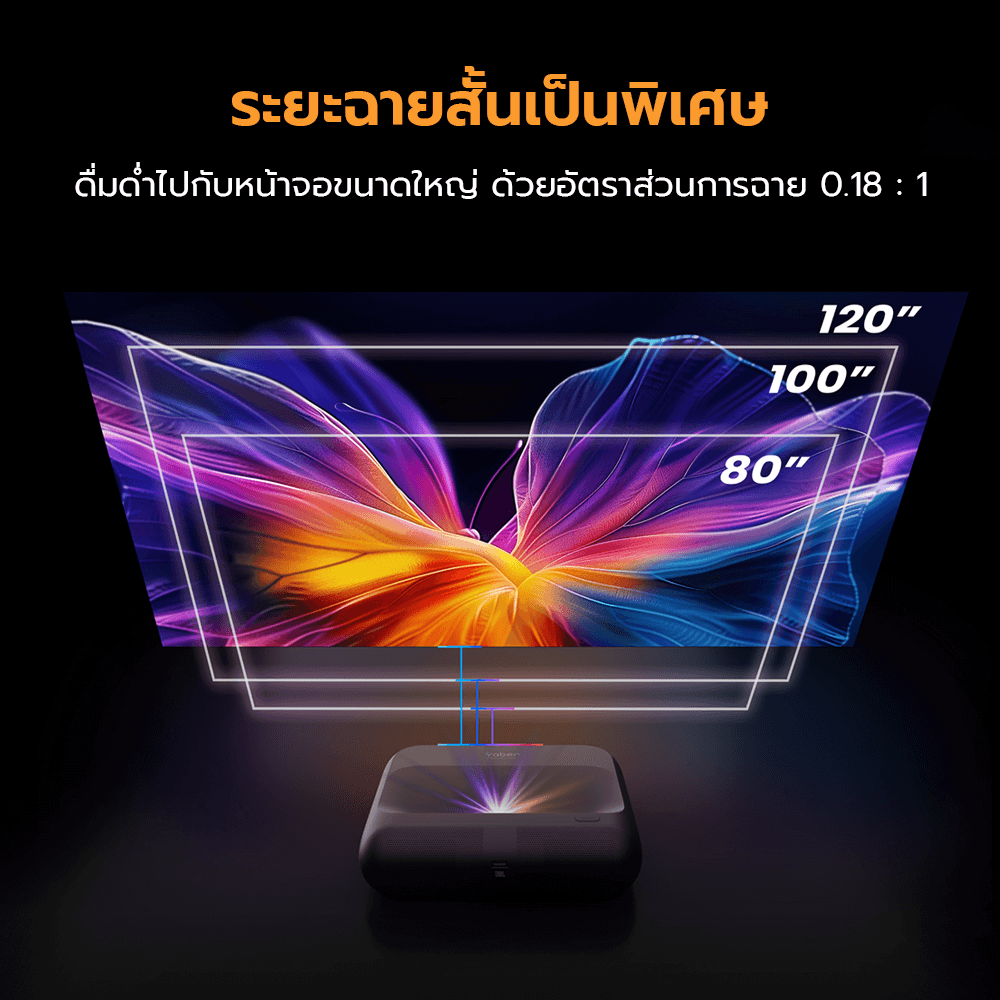 โปรเจคเตอร์ YABER K300S LASER PROJECTOR สีดำ UST คมชัด 1080P สว่าง 1000 ANSI_3